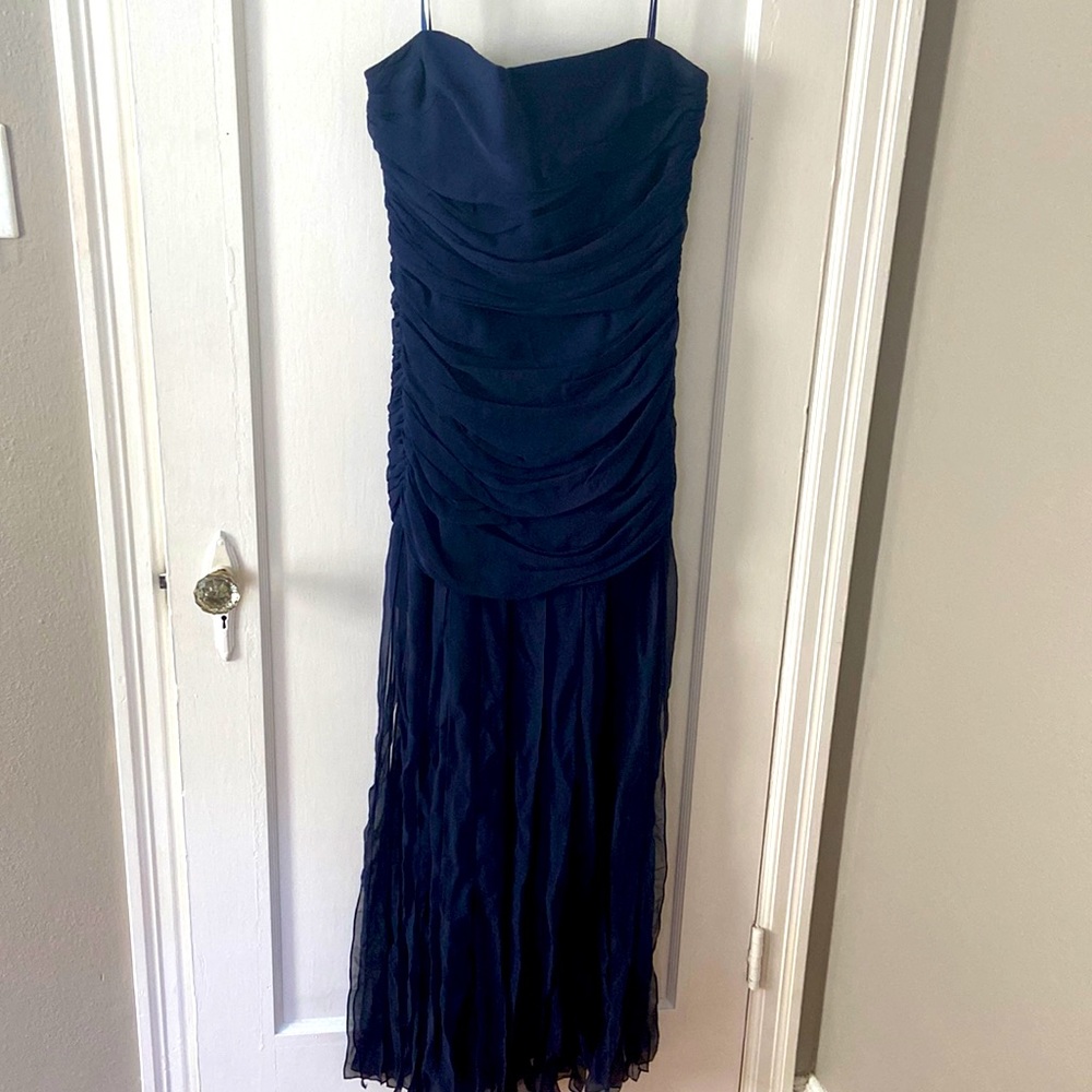 Navy chiffon gown or bridesmaids dress
